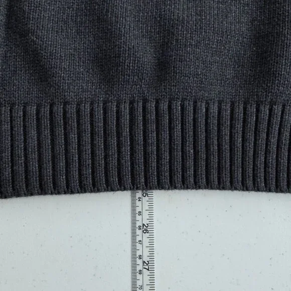 Vintage Lands End Mens Small Drifter Sweater Cotton Pullover 90s Charcoal Gray - Picture 14 of 14